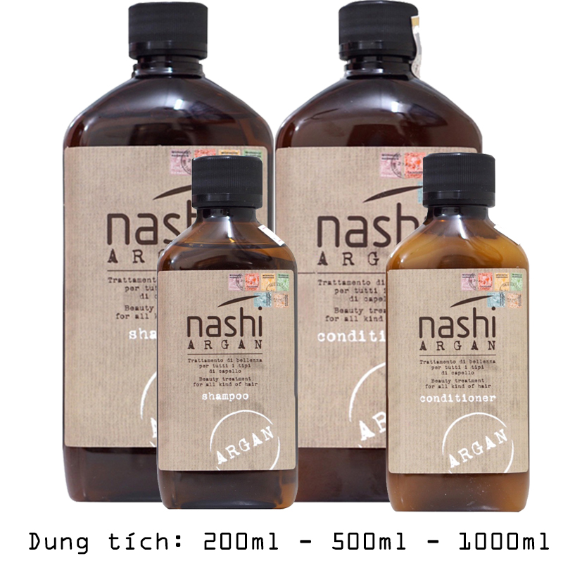 Bộ Dầu Gội Xả Nashi Argan Phục Hồi Tóc Hư Tổn Chuyên Sâu 200ml/500ml