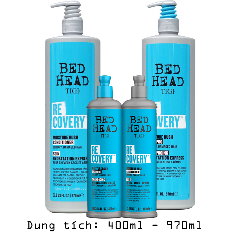 Dầu Gội Xả Tigi Bed Head Xanh Recovery Dưỡng Ẩm Cho Tóc Khô 400ml/970ml