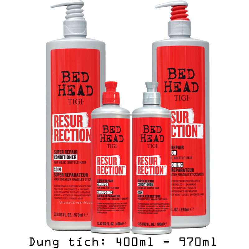 Dầu Gội Xả Tigi Bed Head Đỏ Siêu Phục Hồi Resurrection 400ml/970ml