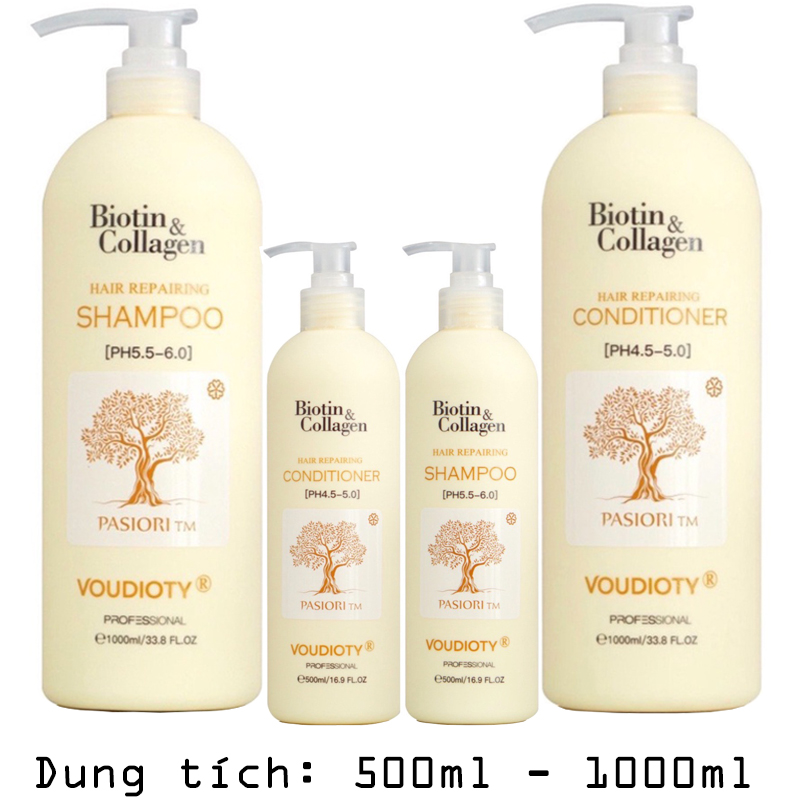 Dầu Gội Xả Biotin Collagen Voudioty Repair Phục Hồi, Chống Rụng Và Mọc Tóc