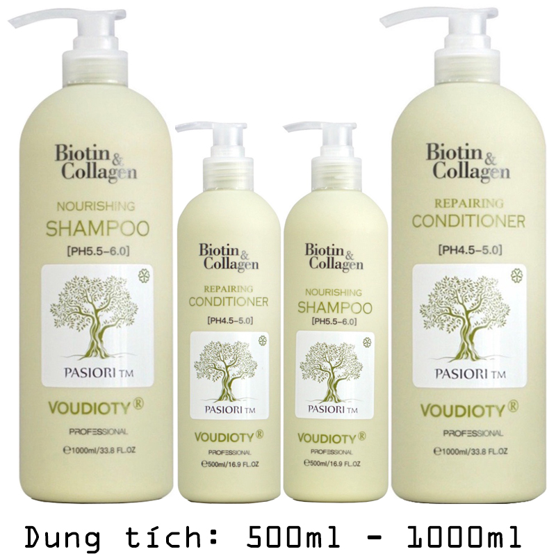 Dầu Gội Xả Biotin Collagen Voudity Cân Bằng Dầu Cho Tóc Bết Dính 500ml/1000ml