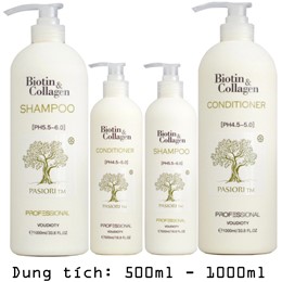 Dầu Gội Xả Biotin Collagen Pasiori Phục Hồi Suôn Mượt 500ml/1000ml