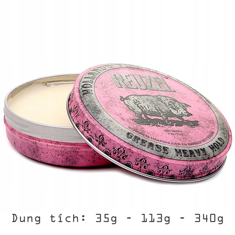 Sáp Reuzel Pink Pomade Giữ Nếp Cứng - Độ Bóng Mờ