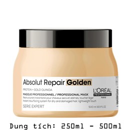 Hấp Dầu L'oreal Absolut Repair Golden Phục Hồi Tóc Hư Tổn 250ml/500ml