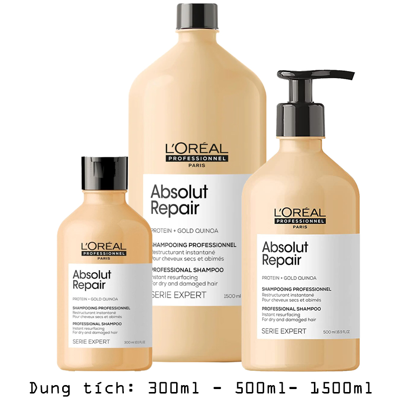 Dầu Gội L'oreal Absolut Repair Phục Hồi Tóc Hư Tổn Chuyên Sâu