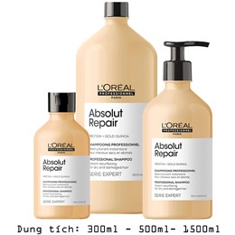 Dầu Gội L'oreal Absolut Repair Phục Hồi Tóc Hư Tổn Chuyên Sâu