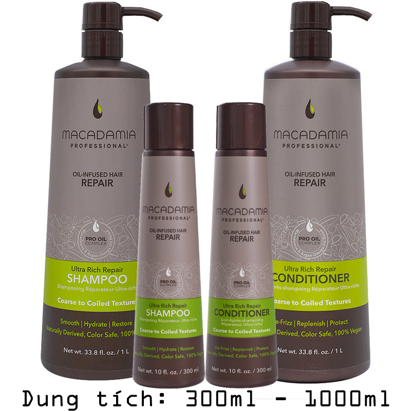 Dầu Gội Xả Macadamia Ultra Rich Repair Dưỡng Ẩm Phục Hồi Tóc