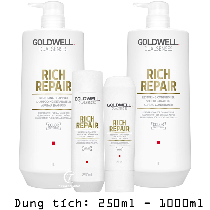 Dầu Gội Xả Goldwell Rich Repair Phục Hồi Tóc Khô Xơ, Hư Tổn 250ml/1000ml