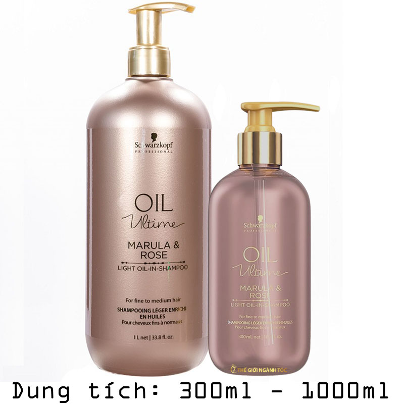 Dầu Gội Schwarzkopf Dành Cho Tóc Sợi Mảnh Đến Tóc Thường Ultime Oil Marula Rose 300ml/1000ml