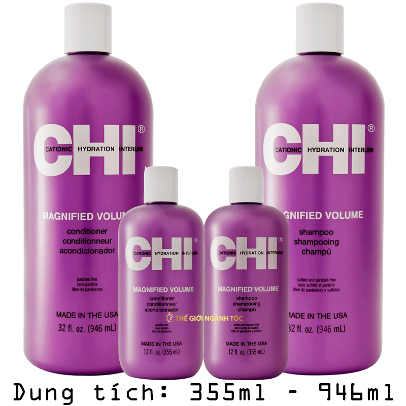 Dầu gội xả CHI Magnified Volume tăng phồng và làm dày tóc 355ml/946ml