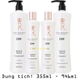 Dầu gội xả CHI Royal phục hồi tóc hư tổn bond & repair 355ml/946ml