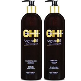 Dầu gội xả CHI phục hồi và dưỡng ẩm tóc Argan Plus Moringa Oil 759ml