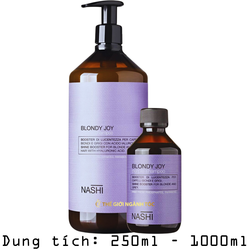 Dầu gội Nashi cho tóc tẩy vàng hoặc nhuộm màu lạnh Blondy Joy 250ml/1000ml