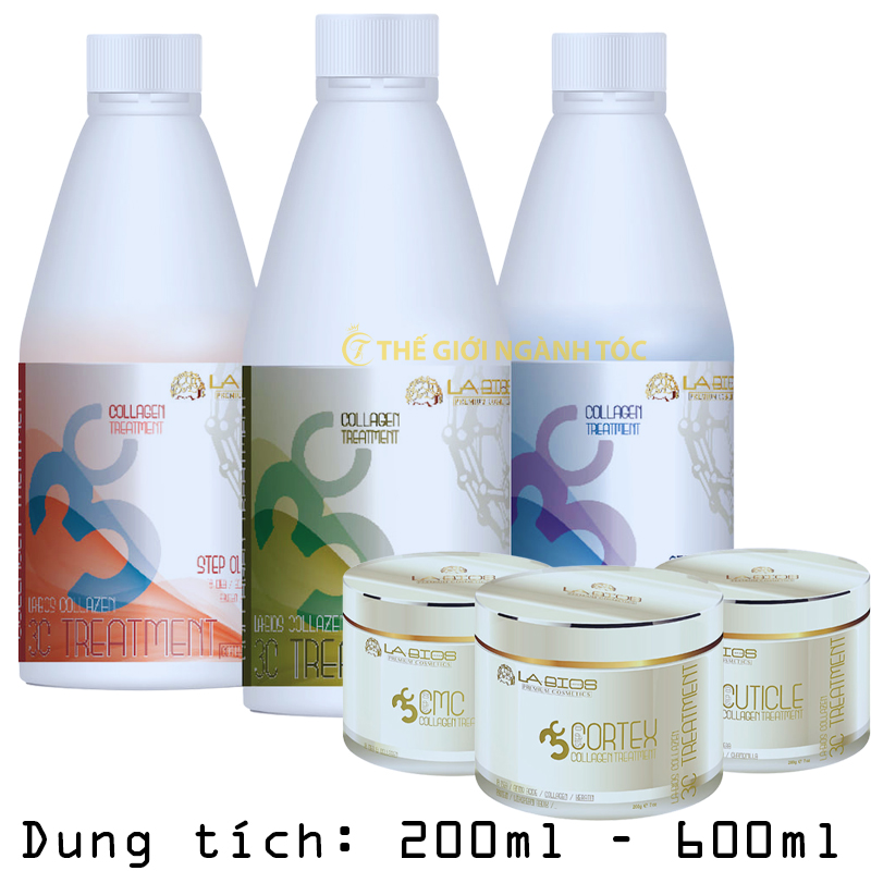 Bộ phục hồi Labios Collagen 3C dành cho tóc hư tổn 200ml/600ml