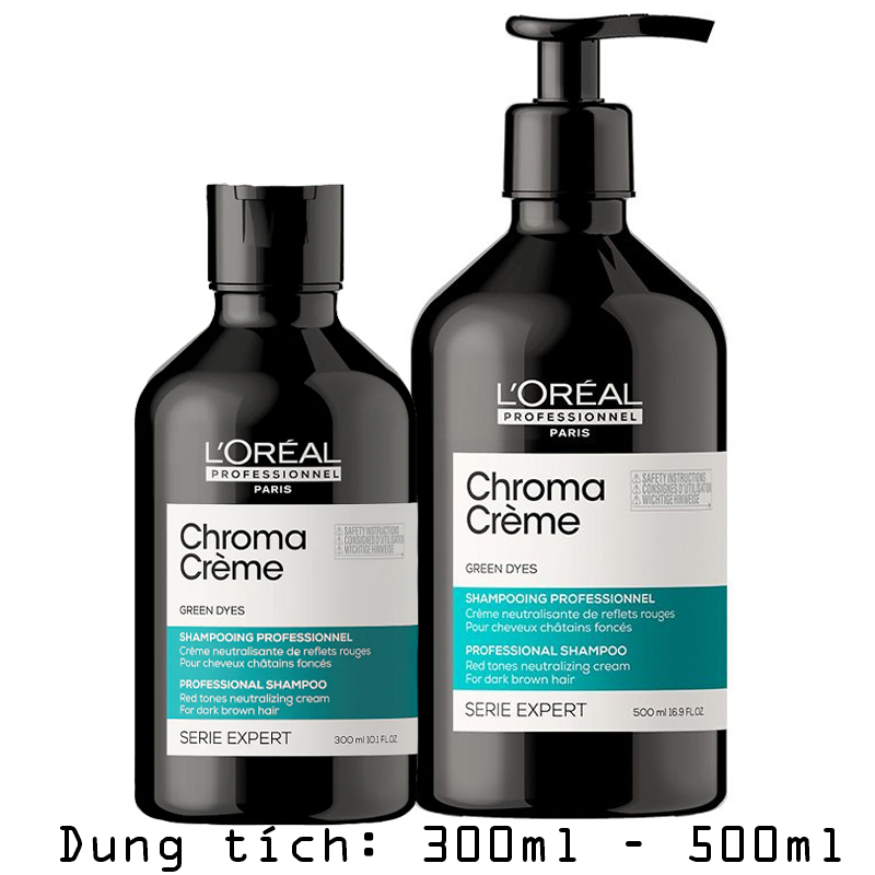 Dầu gội L'oreal khử ánh sắc đỏ Chrome Crèam Green Dyes 300ml/500ml